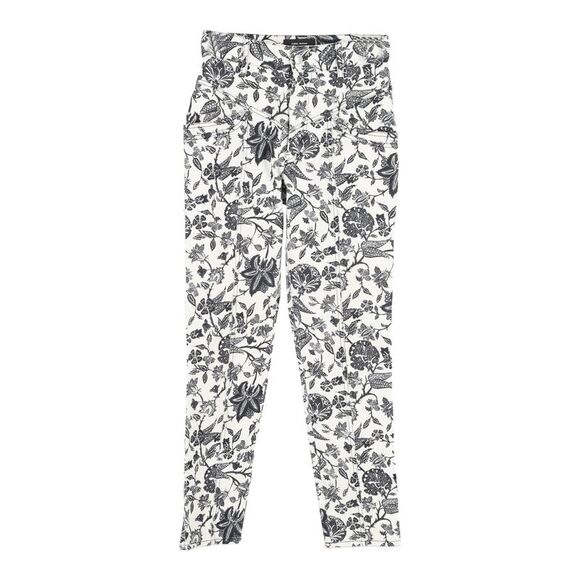 Isabel Marant Denim - Isabel Marant Lorrick Cropped Floral-Print Jeans in White Cotton